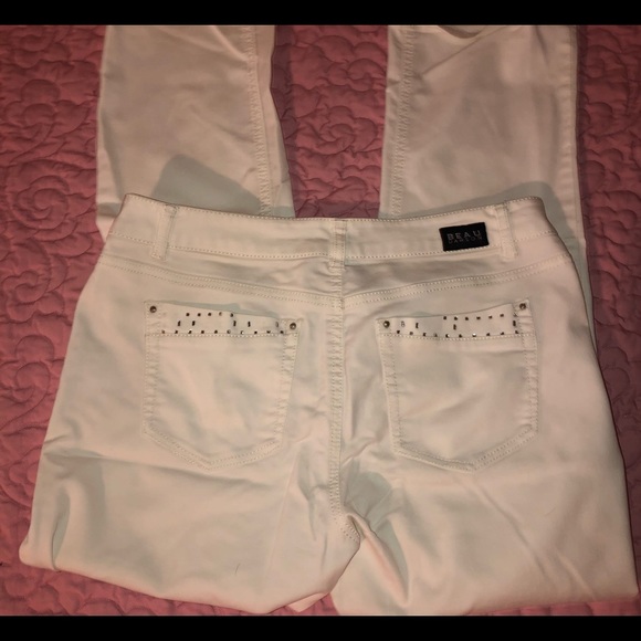 Beau Dawson white embellished jeans 12 - Picture 2 of 6